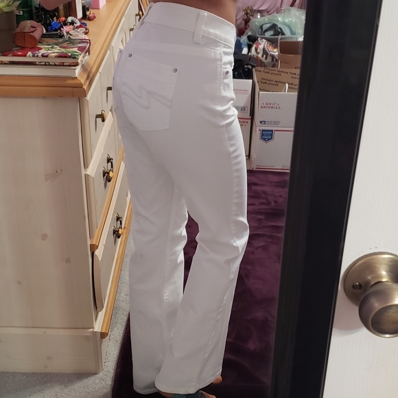 White House Black Market Denim - White House Black Market White Mid-Rise Bootcut Jeans